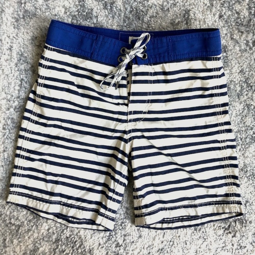 Kids J Crew stripe board shorts swim boys Crewcuts
